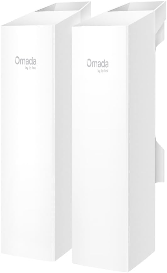 Omada EAP211-Bridge KIT, Point to Point Wireless Bridge | 5GHz 867Mbps, PtP&PtMP, 1km Range, 3 Gigabit Ports, PoE or DC Powered, IP65 Weatherproof, Preconfigured, Plug&Play