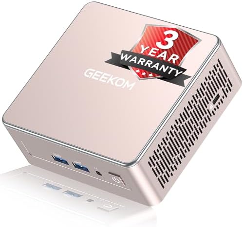 GEEKOM A5 Mini PC, Ryzen 5 7430U, 16GB Dual-Slot Upgradeable RAM, 512GB SSD | Business Ready, Up to 64GB RAM, Quad 4K & 8K Display, SD Card Slot, VESA Mount, 2 HDMI, 6 USB Ports, 3-Year Coverage