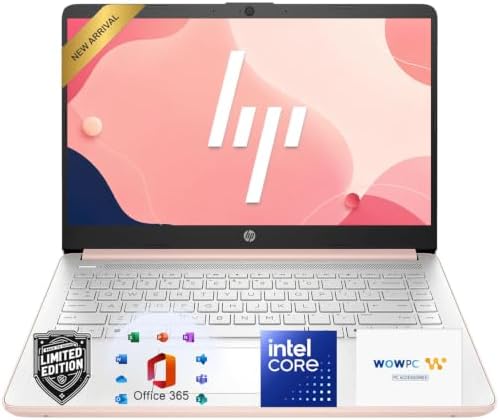 HP 14" Laptop, Intel N150 Processor, 4GB DDR5 RAM, 128GB SSD, Long Battery Life, 1TB Cloud Storage, Windows 11 with Microsoft 365 for Business, Students & Everyday Use