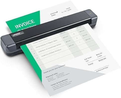 Plustek Mobile Scanner S410 Plus - Portable Sheet-Fed Document Scanner - for Windows 7 / 8 / 10 / 11, Featuring Button-Free Scanning with Included OCR Software | Support Windows 7 / 8 / 10 / 11…