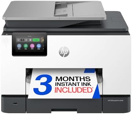 HP OfficeJet Pro 9135 Wireless All-in-One Color Inkjet Printer, Print, Scan, Copy, Fax, ADF, Duplex Print/scan, Best-for-Office, 3 Month Trial of Instant Ink Included, AI-Capable (C2WM0A)