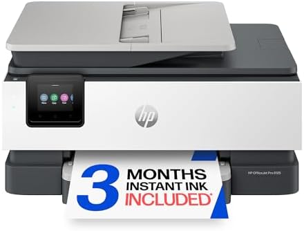HP OfficeJet Pro 8125 Wireless All-in-One Color Inkjet Printer, Print, Scan, Copy, ADF, Duplex Printing Best-for-Home Office, 3 Month Trial of Instant Ink Included, AI-Capable (C2VJ4A)