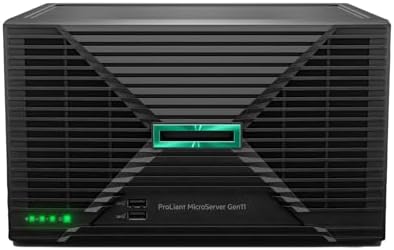Hewlett Packard Enterprise ProLiant MicroServer Gen11 Tower Server, Intel Pentium Gold G7400 Processor, 16GB Memory, 1TB HDD Storage, External 180W US Power Supply (HPE Smart Choice P74439-005)